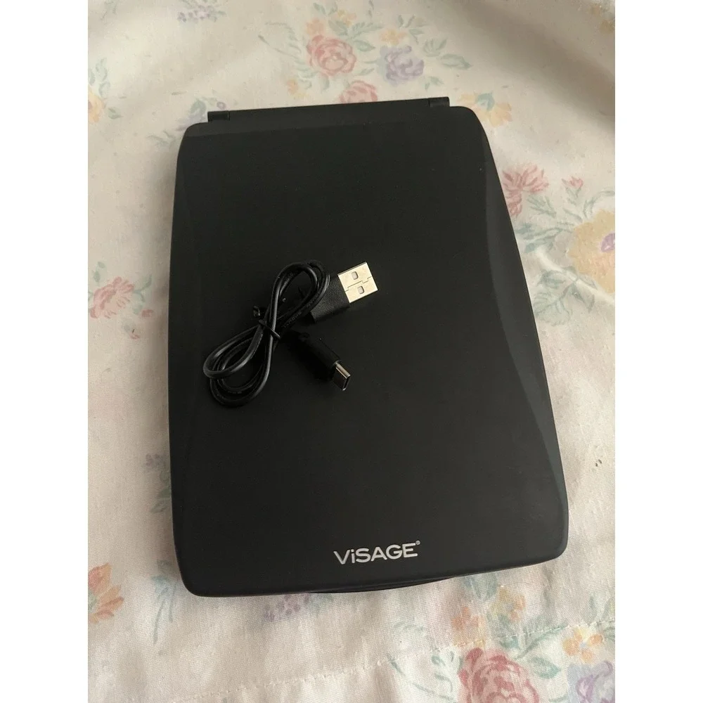 Visage Lighted Vanity Travel Mirror LED USB chargeable Touch Screen Black
